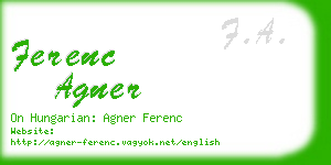 ferenc agner business card